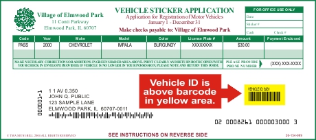 Elmwood Park Sample Bill